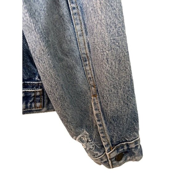 Vintage 90s Levis Destroyed Denim Jacket Two Face Art Comic Batman - Picture 7 of 12